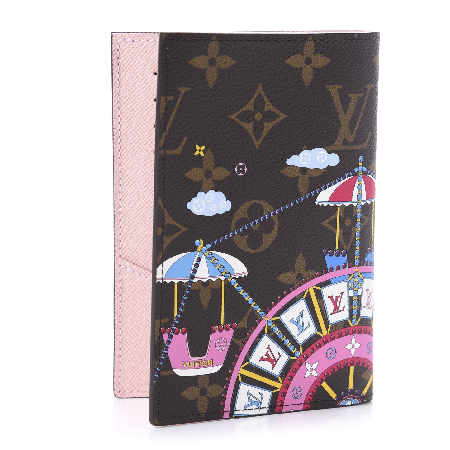 Monogram 2020 Christmas Animation Big Wheel Passport Cover Rose Ballerine