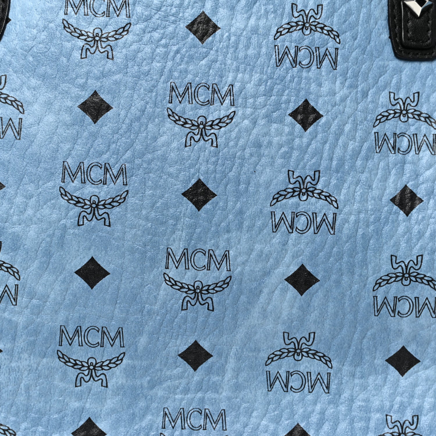 MCM Visetos Medium Project Reversible Shopper Tote Munich Blue 8 of 29