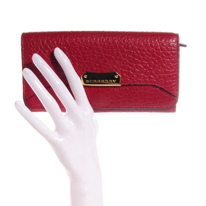 Burberry Signature Grain Leather Continental Wallet Military Red 2 of 8