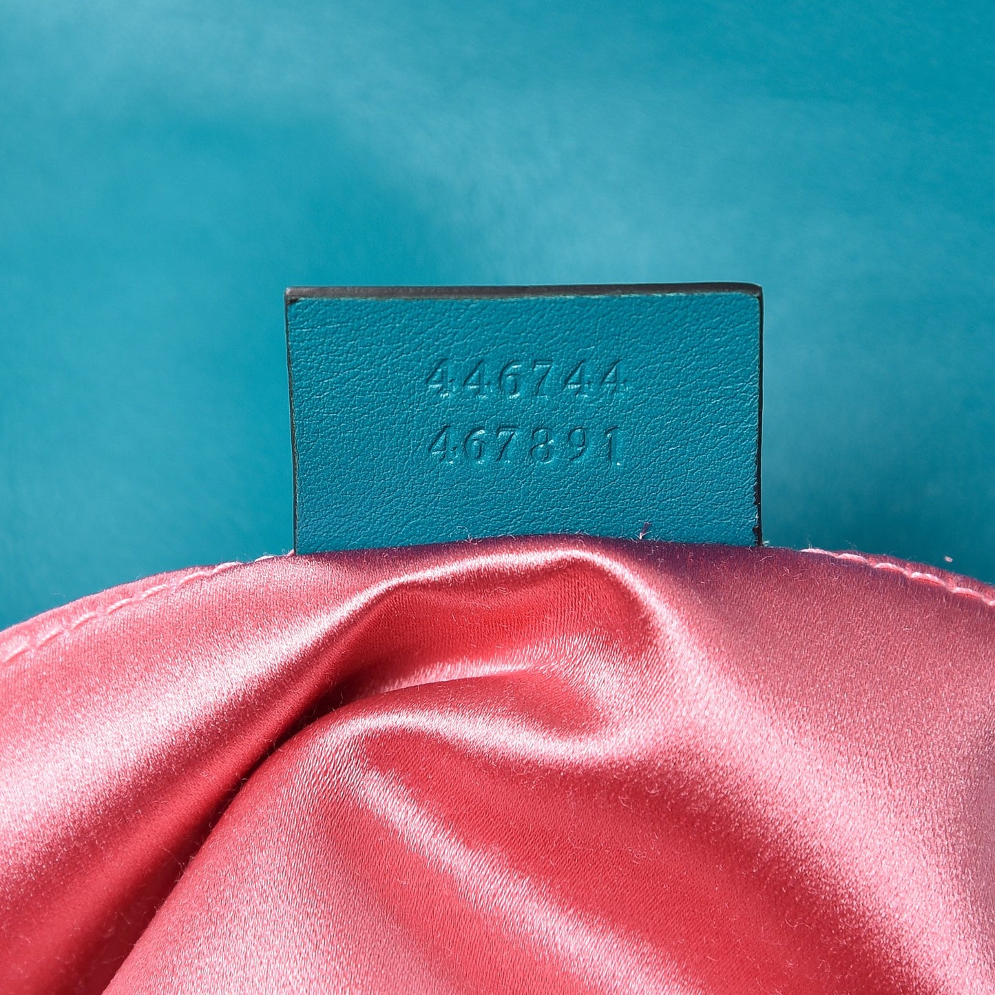 Velvet Matelasse Mini GG Marmont Shoulder Bag Pavone Cyan