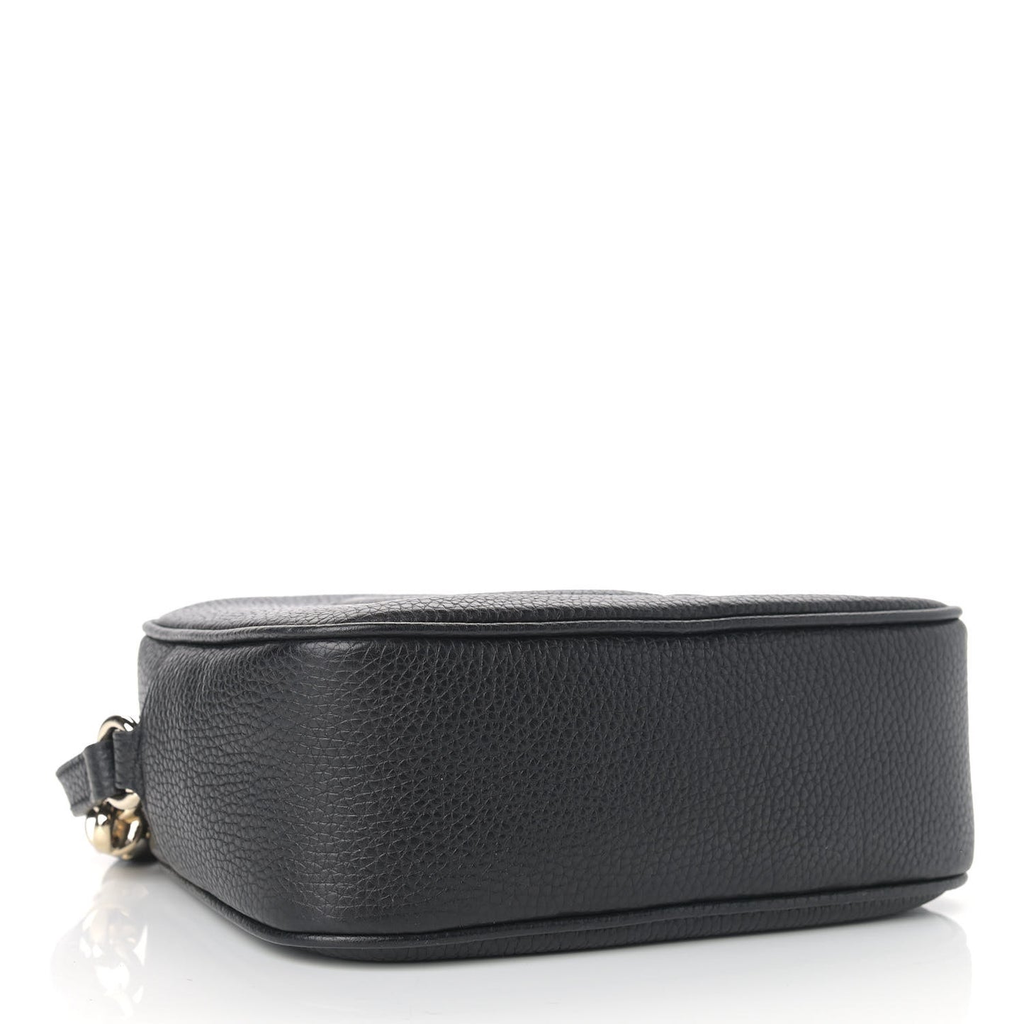 Pebbled Calfskin Small Soho Disco Bag Black