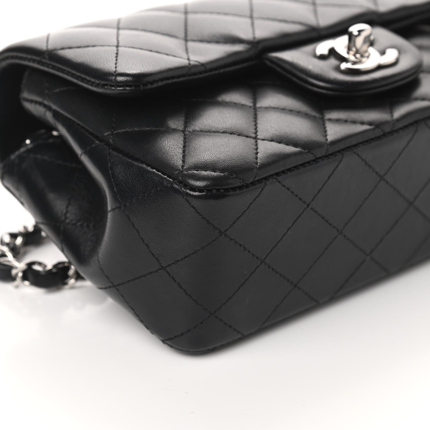 Chanel Lambskin Quilted Mini Rectangular Flap Black 9 of 11