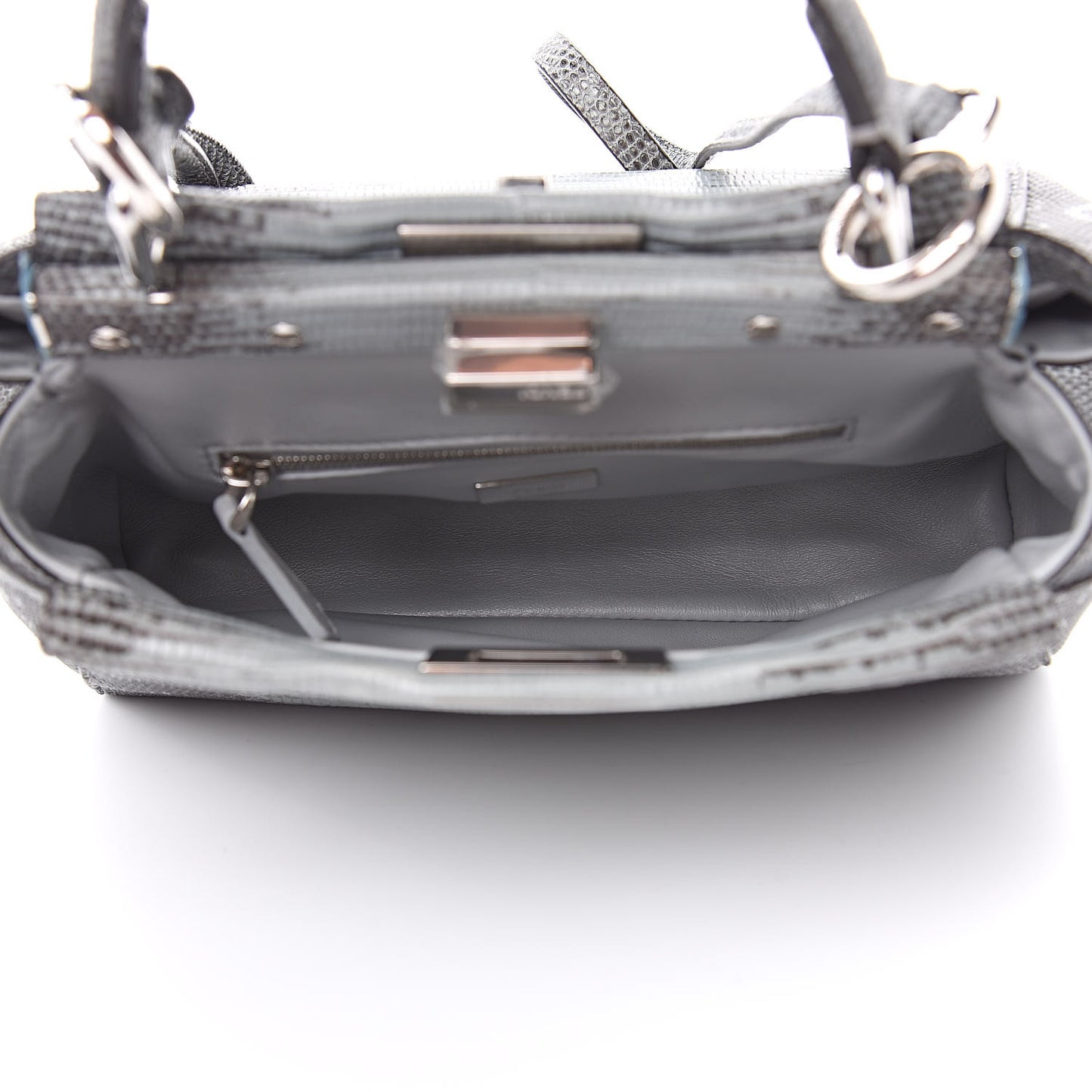 Lizard Togo Shiny Nappa Mini Peekaboo Iconic Satchel Pale Blue