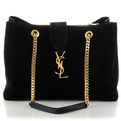 Saint Laurent Suede Monogram Cassandre Shopper Black 1 of 7