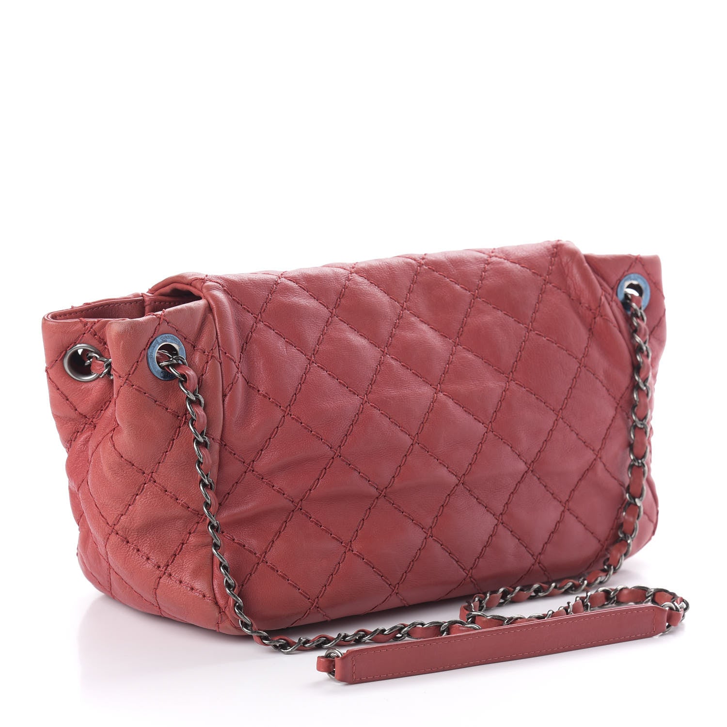 Chanel Calfskin Stitch It Accordion Flap Red 3 of 11