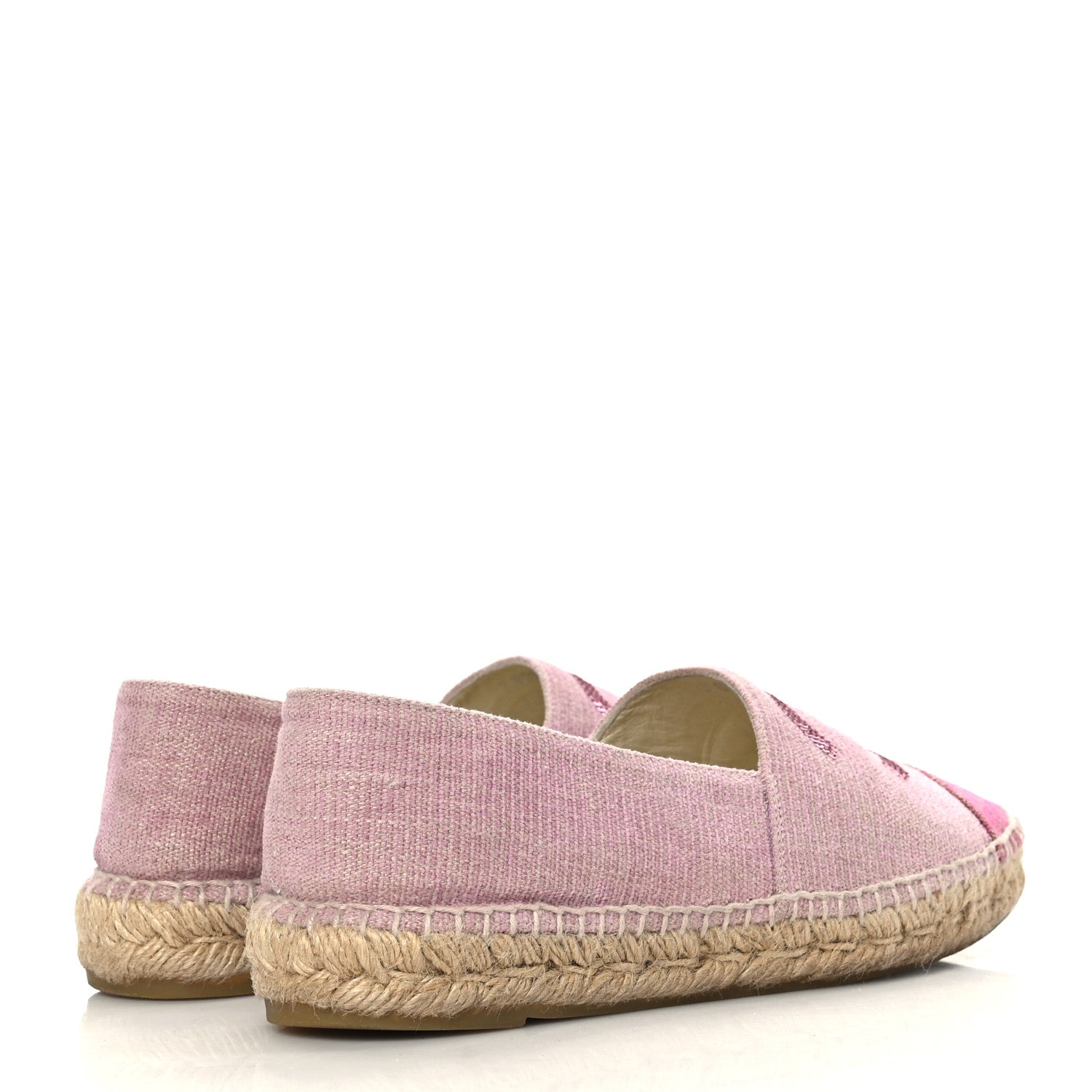 Chanel Toile Sequin CC Espadrilles 39 Pink Dark Pink 3 of 7