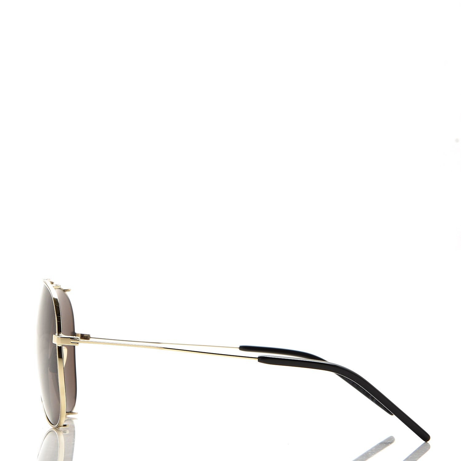 Saint Laurent Mink Fur Classic 11 Shields Sunglasses Gold 6 of 13