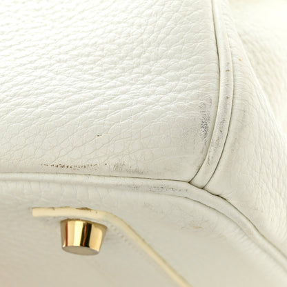 Hermes Taurillon Clemence Birkin 35 White 9 of 16