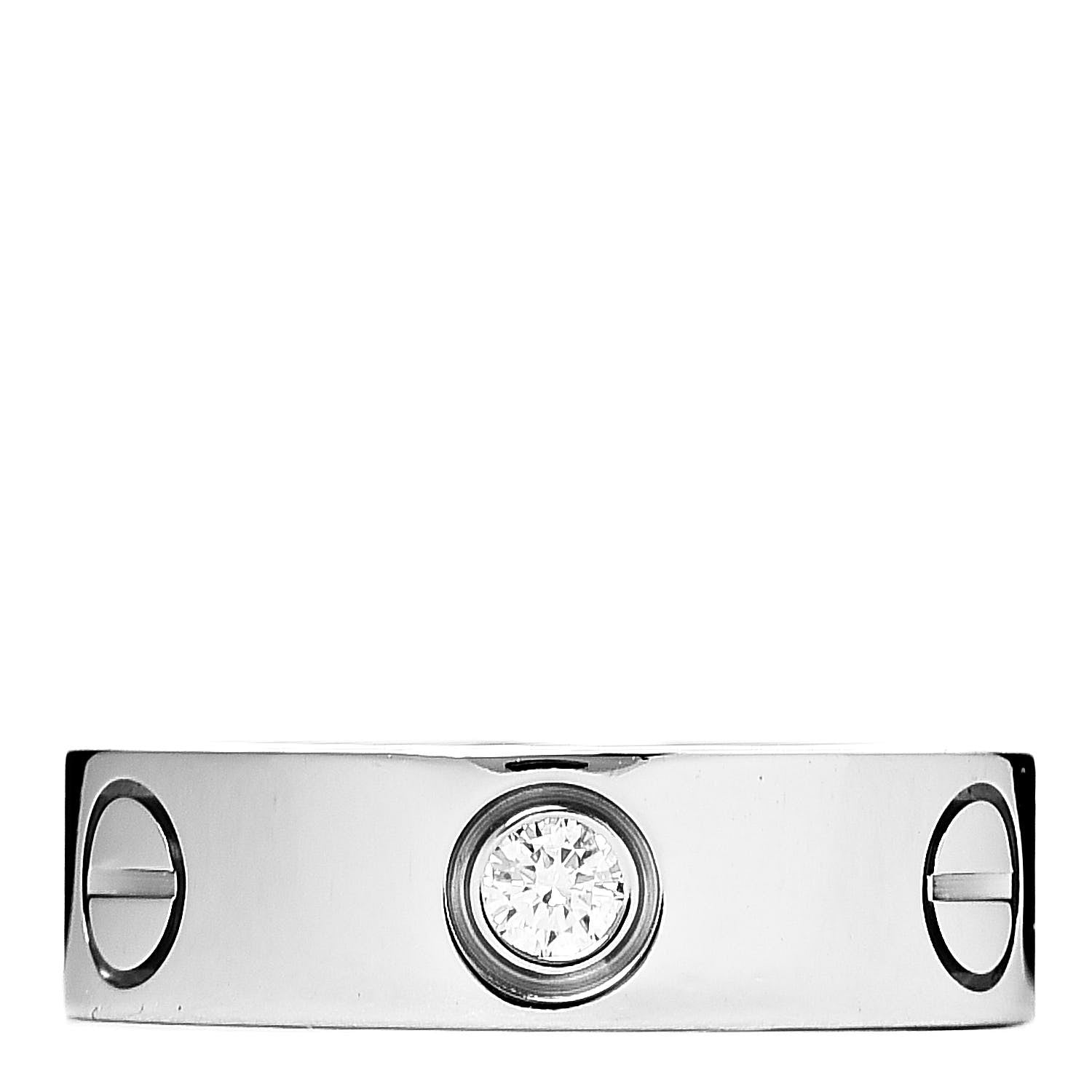 Cartier 18K White Gold 3 Diamond 5.5mm LOVE Ring 49 4.75 3 of 6