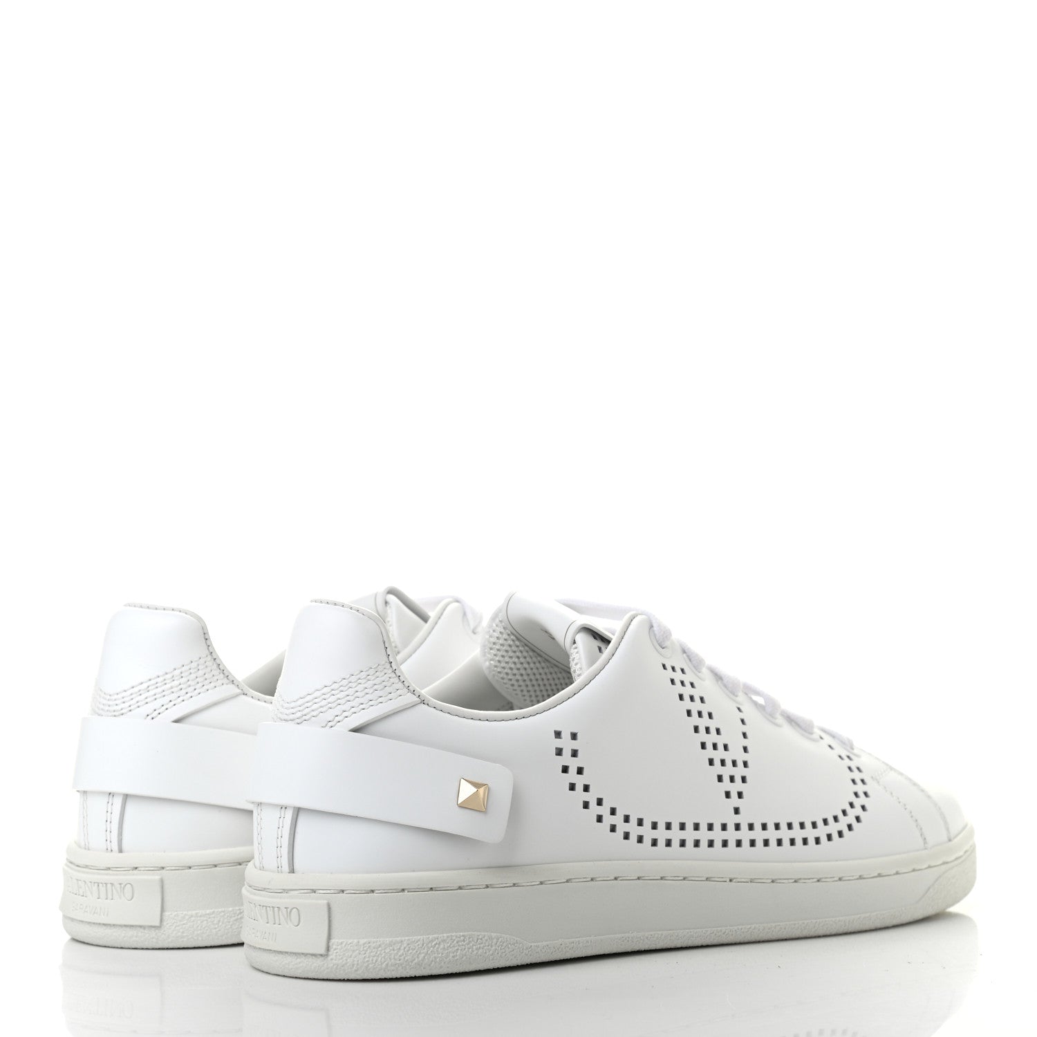 Valentino Garavani Calfskin Womens Backnet Sneakers 36 White 3 of 8