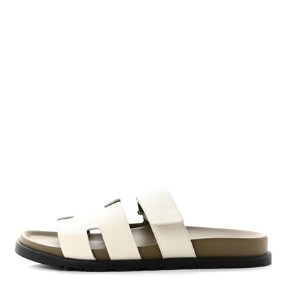 Hermes Epsom Mens Chypre Sandals 41 Beige Glaise Vert Toundra 1 of 9
