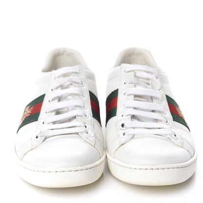 Gucci Calfskin Ayers Bee Embroidered Womens Ace Sneakers 36 White Green 2 of 10