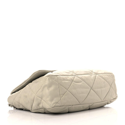 Chanel Lambskin Quilted Maxi Chanel 19 Flap Grey 4 of 12