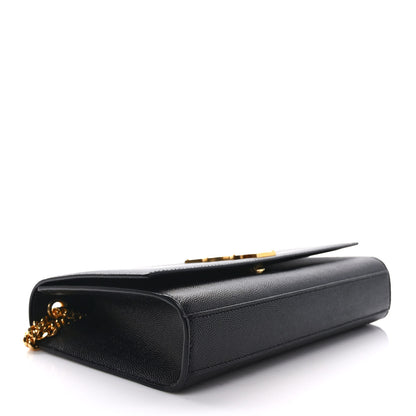Saint Laurent Grain De Poudre Medium Classic Monogram Kate Satchel Black 4 of 8
