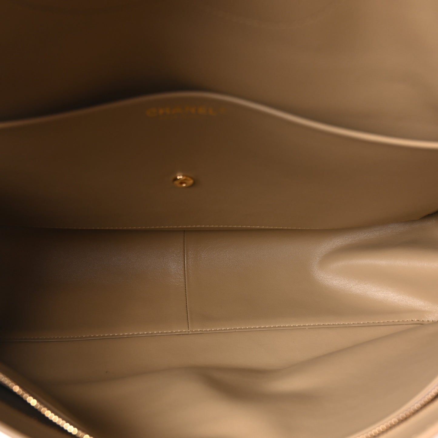 Suede Calfskin Souplissimo Maxi Flap Dark Beige