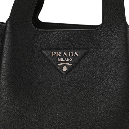 Prada Vitello Daino Soft Medium Dynamique Tote Black 8 of 12