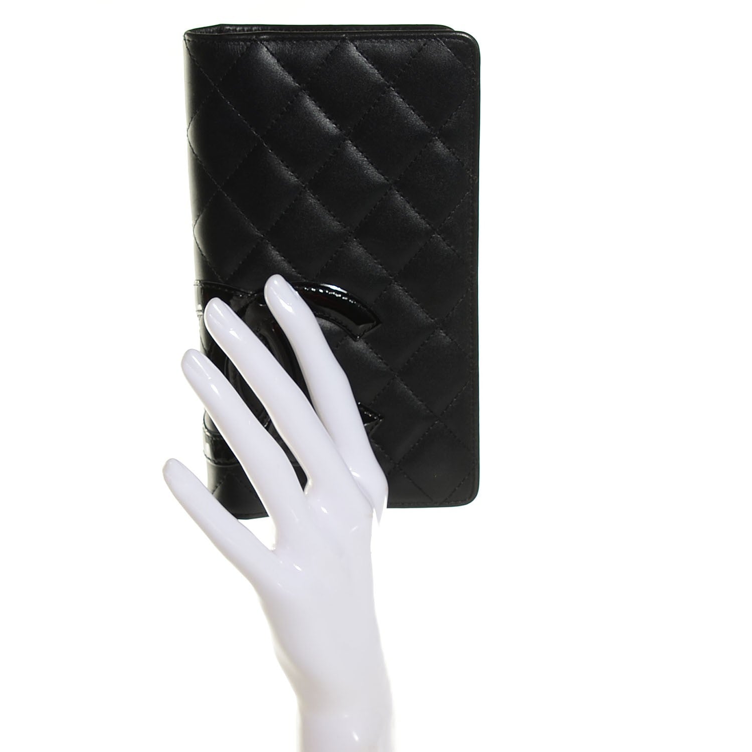 Chanel Calfskin Quilted Cambon Yen Wallet Black 2 of 9