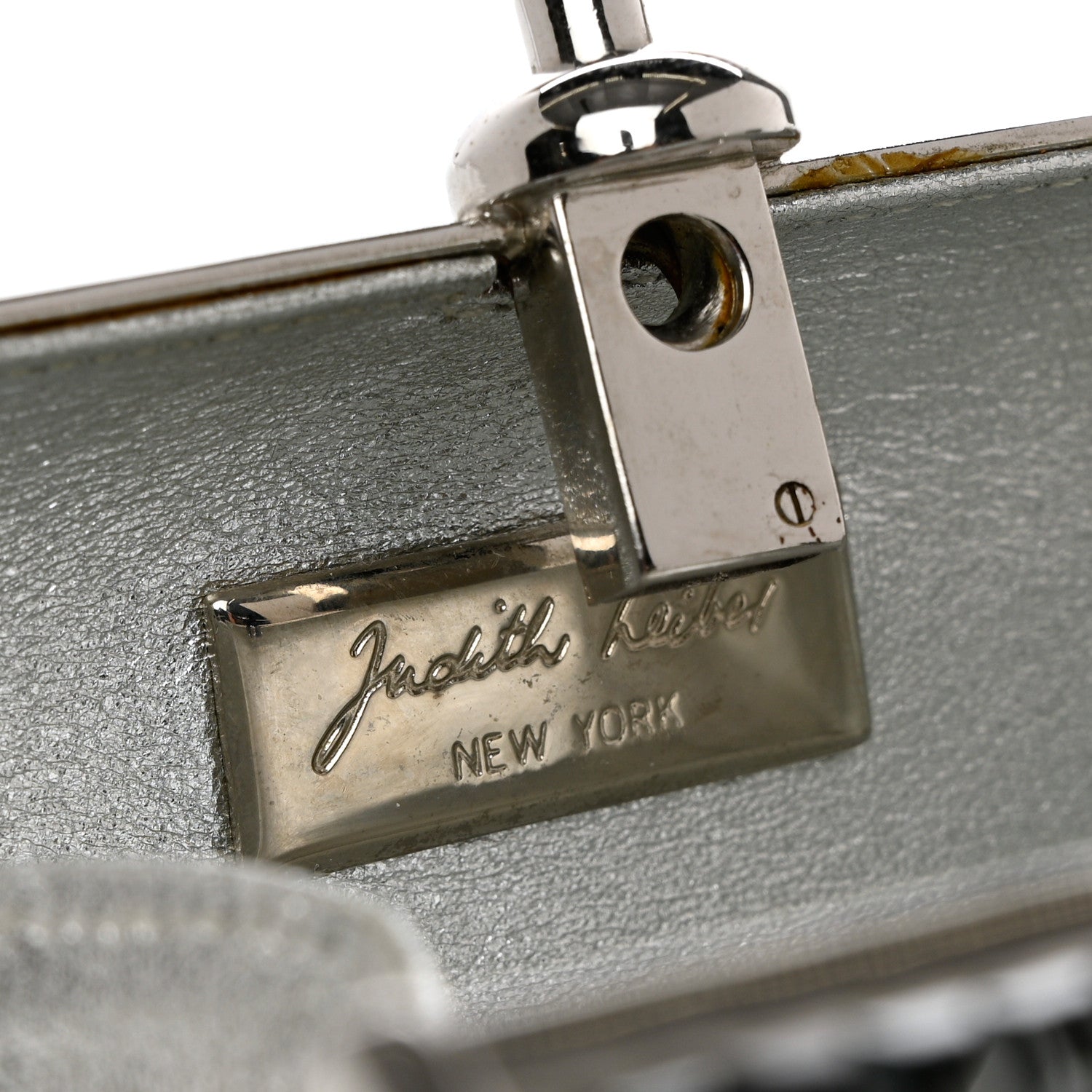 Judith Leiber Crystal Minaudiere Clutch Black Silver 6 of 9