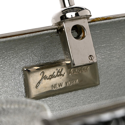 Judith Leiber Crystal Minaudiere Clutch Black Silver 6 of 9