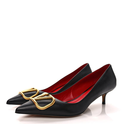 Valentino Garavani Calfskin Vlogo 45mm Pumps 37 Black 3 of 8