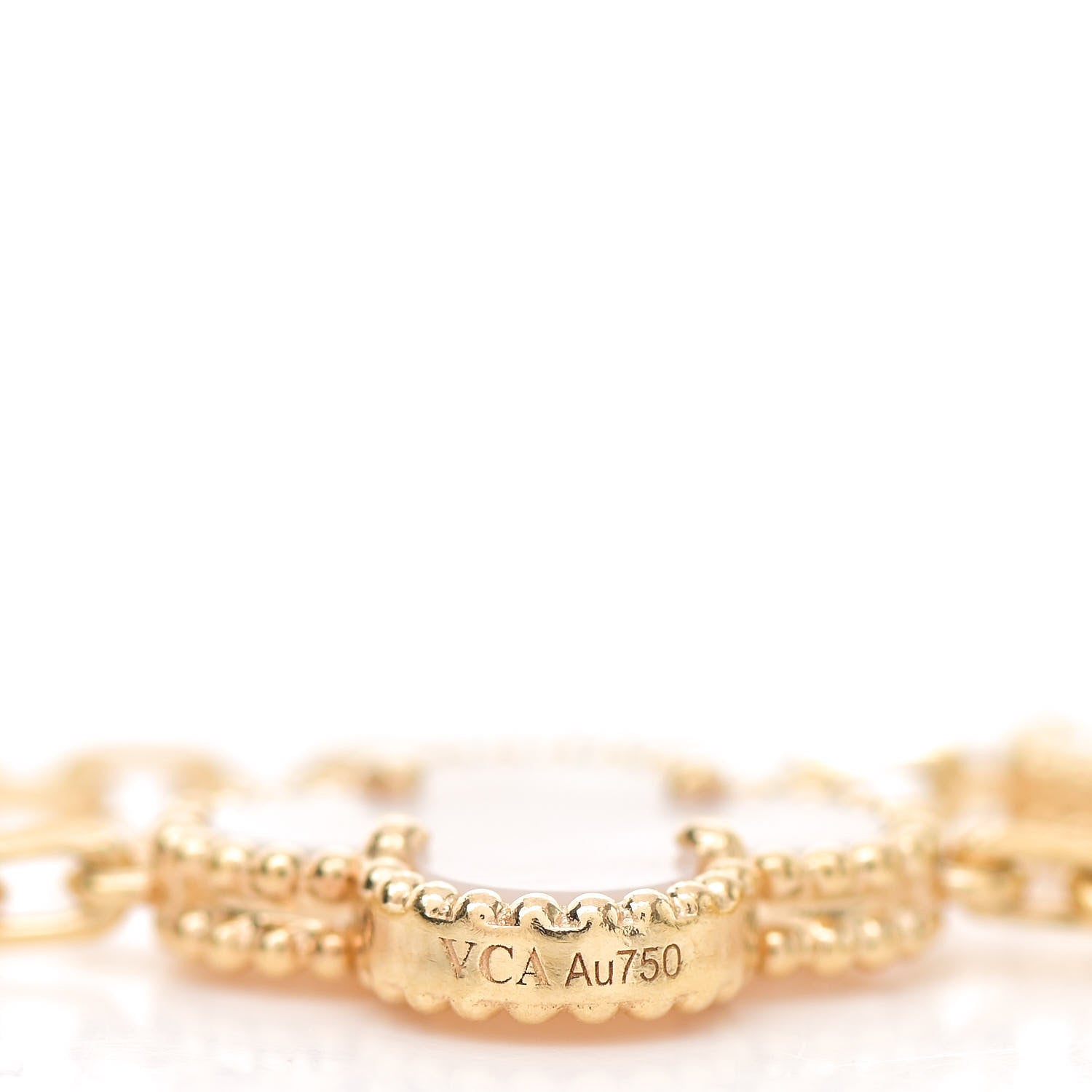 Van Cleef & Arpels 18K Yellow Gold Mother of Pearl 5 Motifs Vintage Alhambra Bracelet 4 of 5