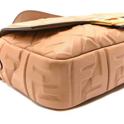 Fendi Nappa FF 1974 Embossed Baguette Miele Scuro 9 of 10