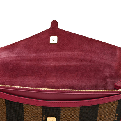 Fendi Pequin Vitello Large Chameleon Envelope Clutch Tobacco Amarena 11 of 11