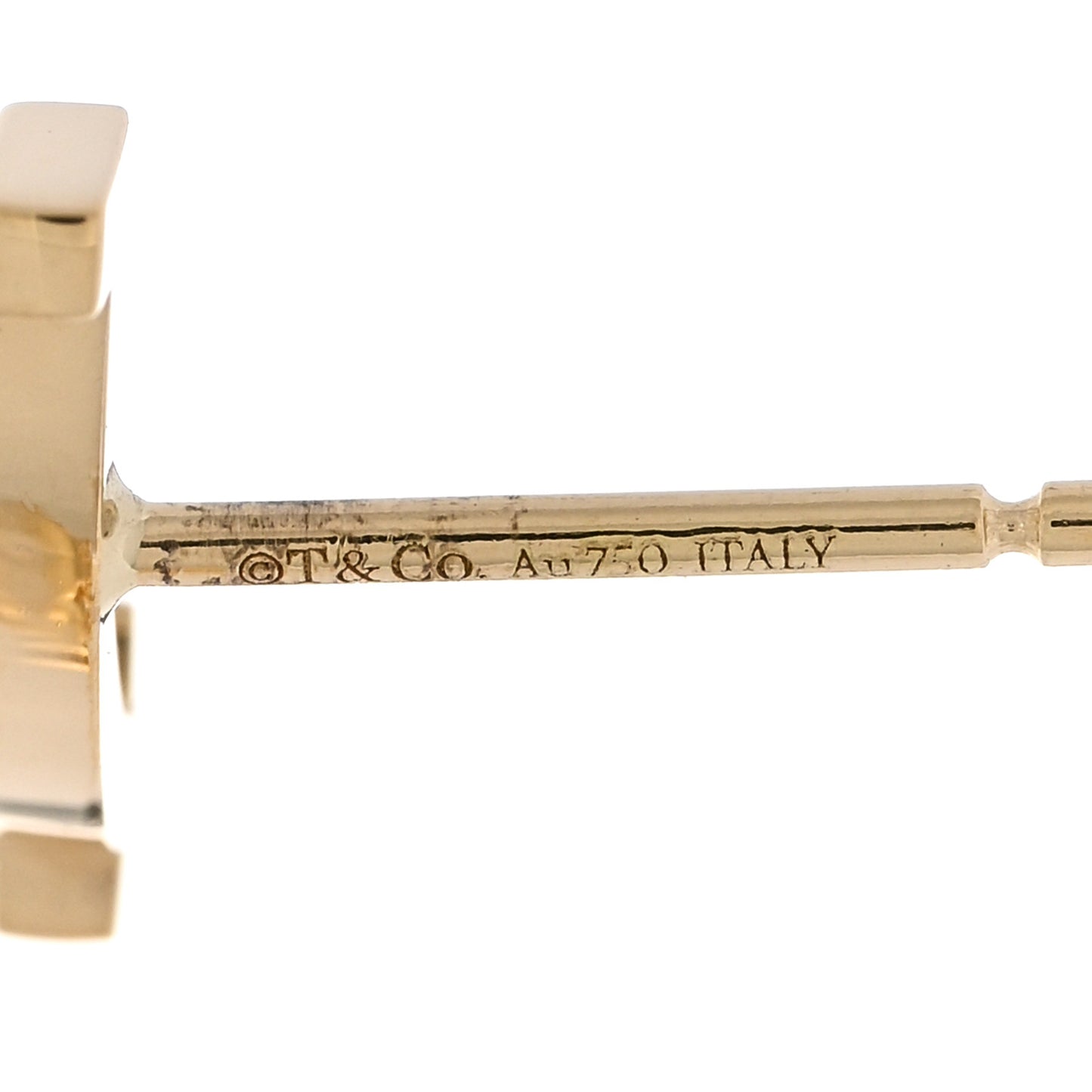 18K Yellow Gold T Smile Stud Earrings