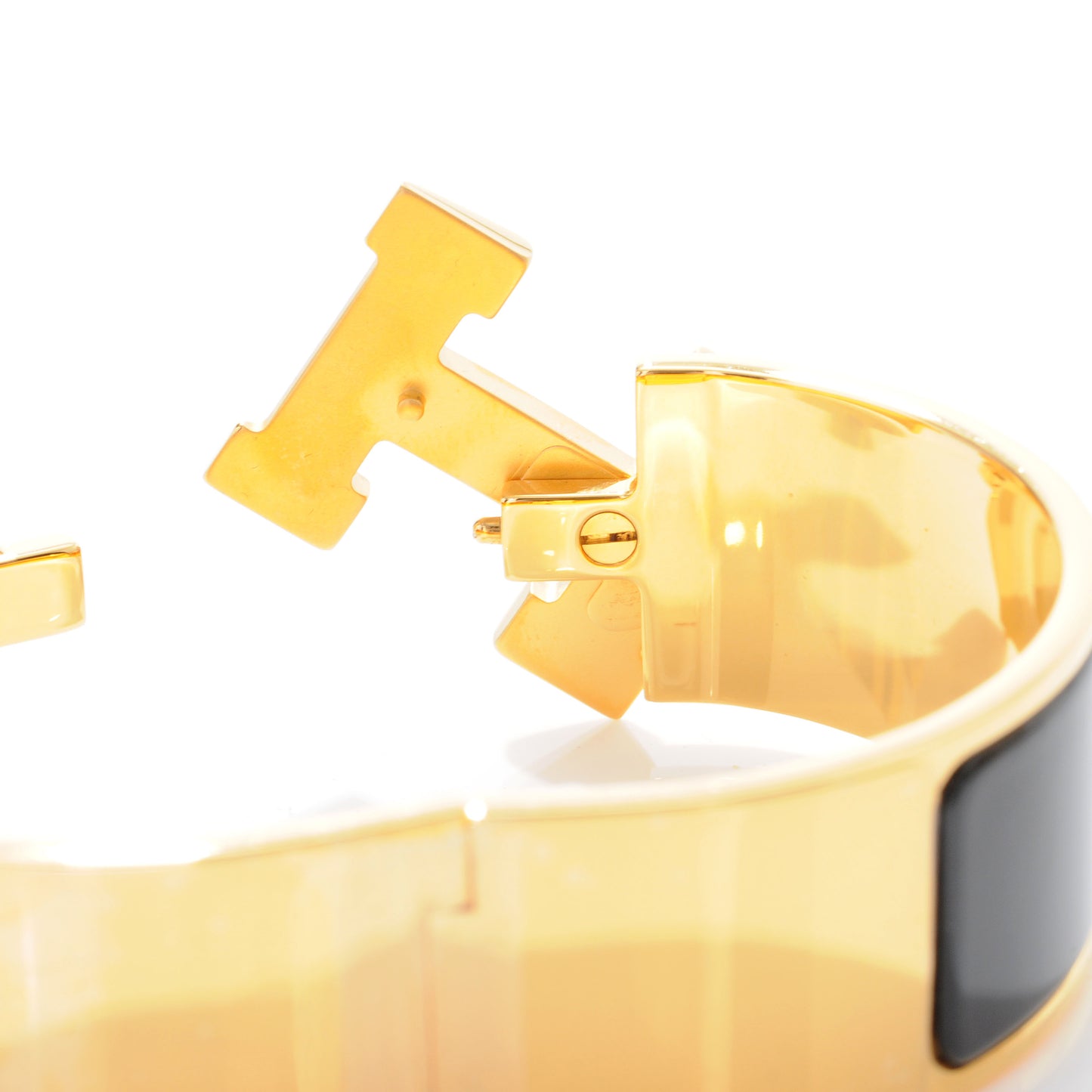 Enamel Wide Clic Clac H Bracelet PM Black
