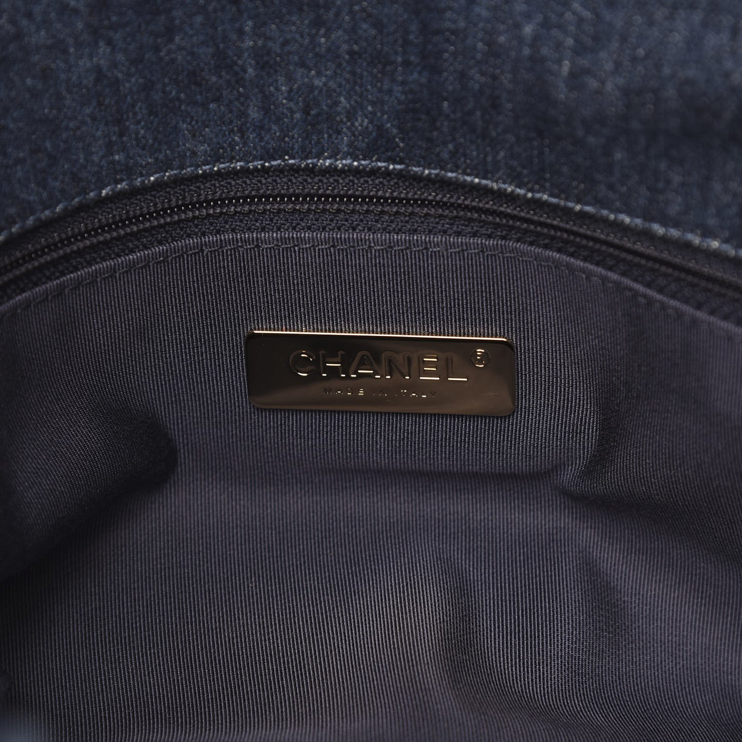 Denim Quilted Large 19 Flap Blue