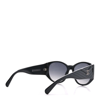 Chanel Acetate Polarized Oval Sunglasses 5411-A Black 4 of 8