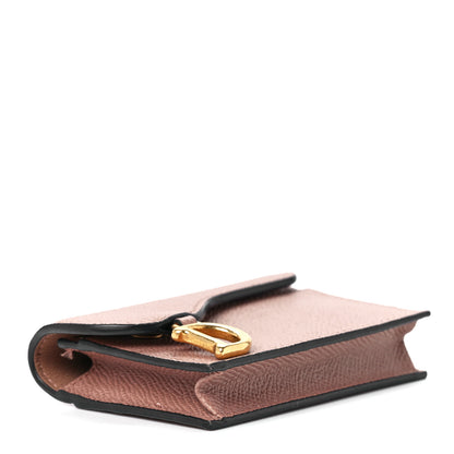 Christian Dior Grained Calfskin Saddle Card Holder Blush 4 of 12