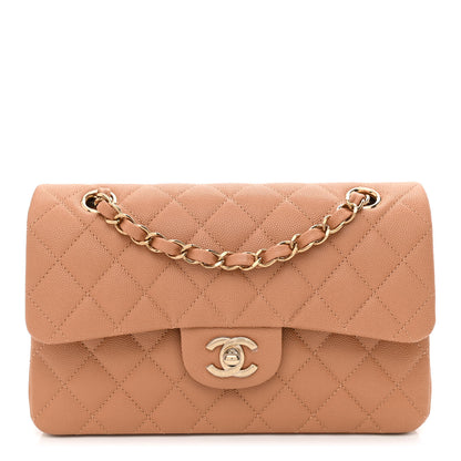 Chanel Caviar Quilted Small Double Flap Dark Beige 1 of 11