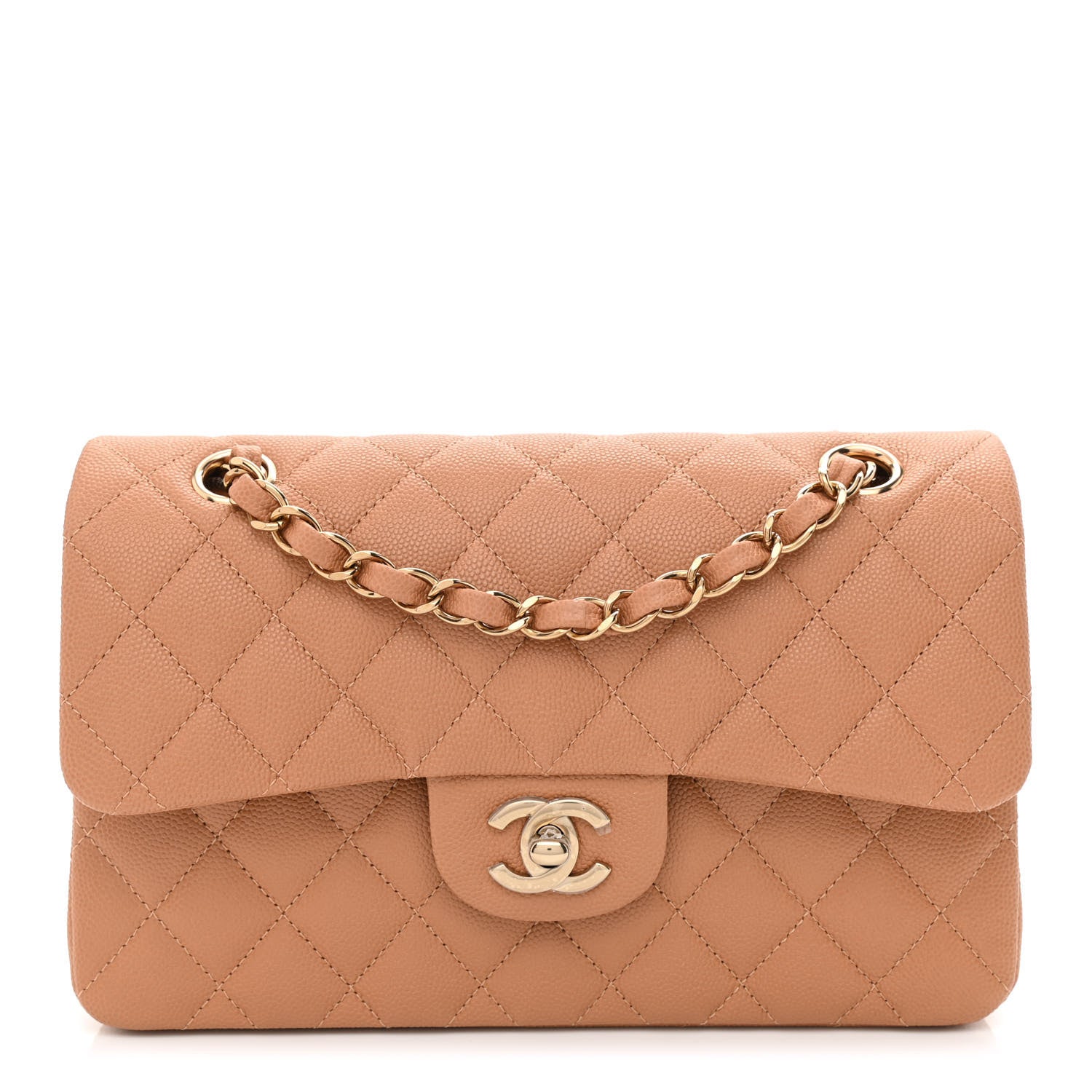Chanel Caviar Quilted Small Double Flap Dark Beige 1 of 10