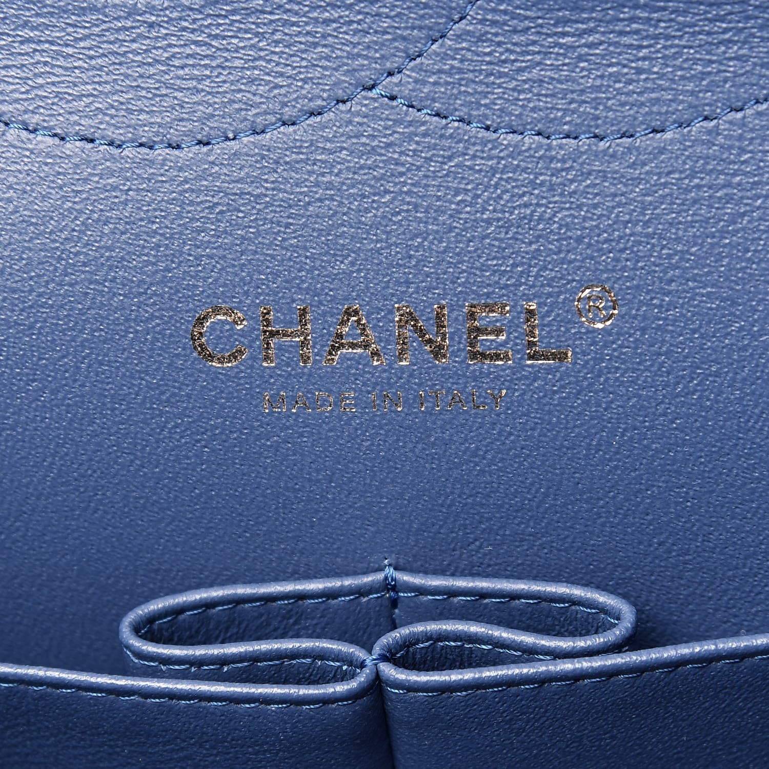 Chanel Caviar Chevron Quilted Jumbo Double Flap Blue 9 of 12