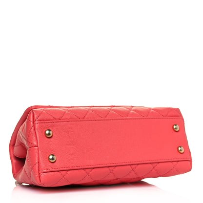 Chanel Caviar Lizard Embossed Quilted Mini Coco Handle Flap Pink 4 of 13