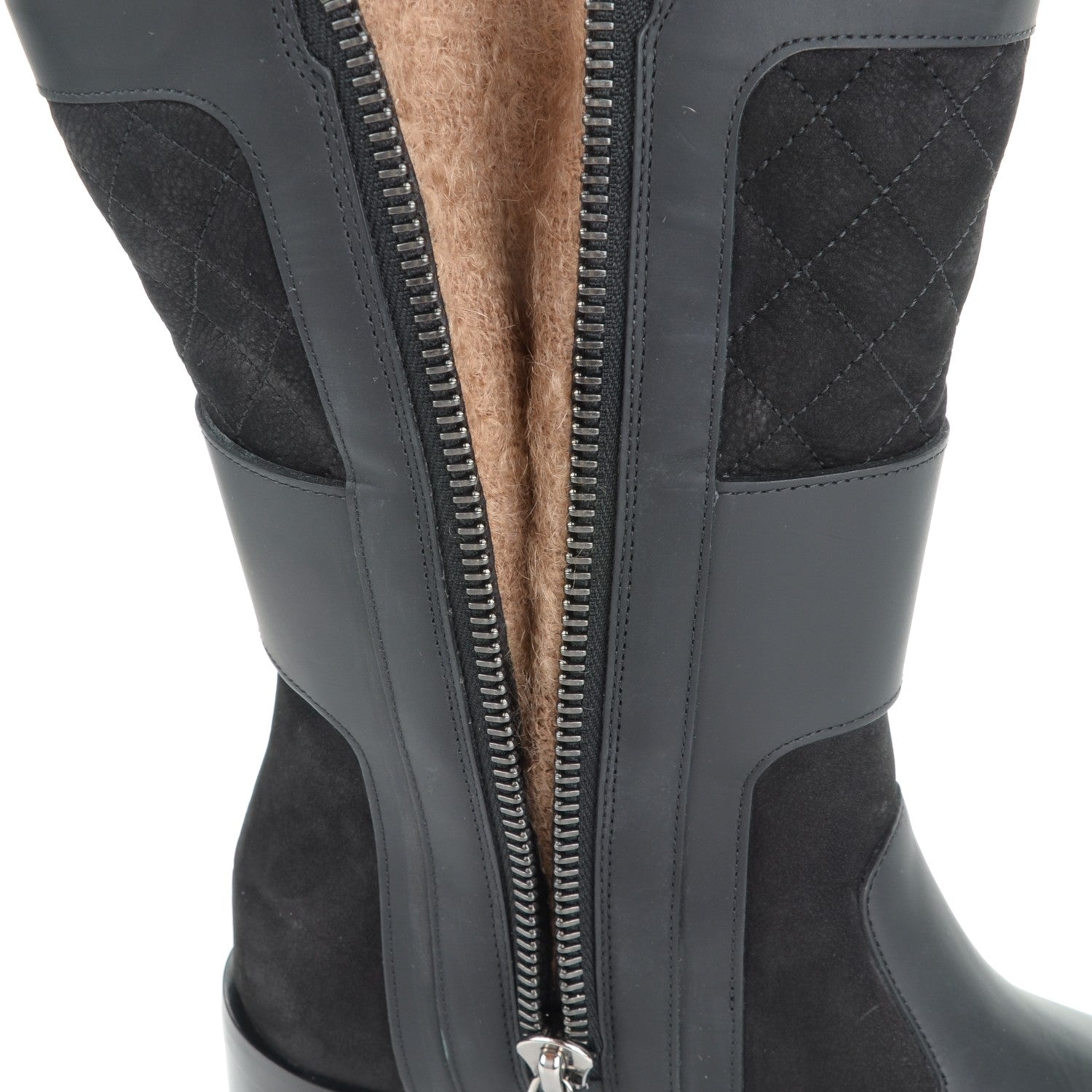 Chanel Calfskin Quilted Patent Cap Toe Boots 38.5 Black 7 of 7