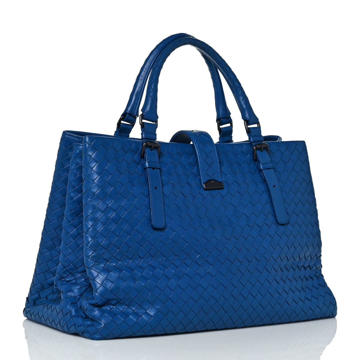 Light Calf Intrecciato Medium Roma Signal Blue