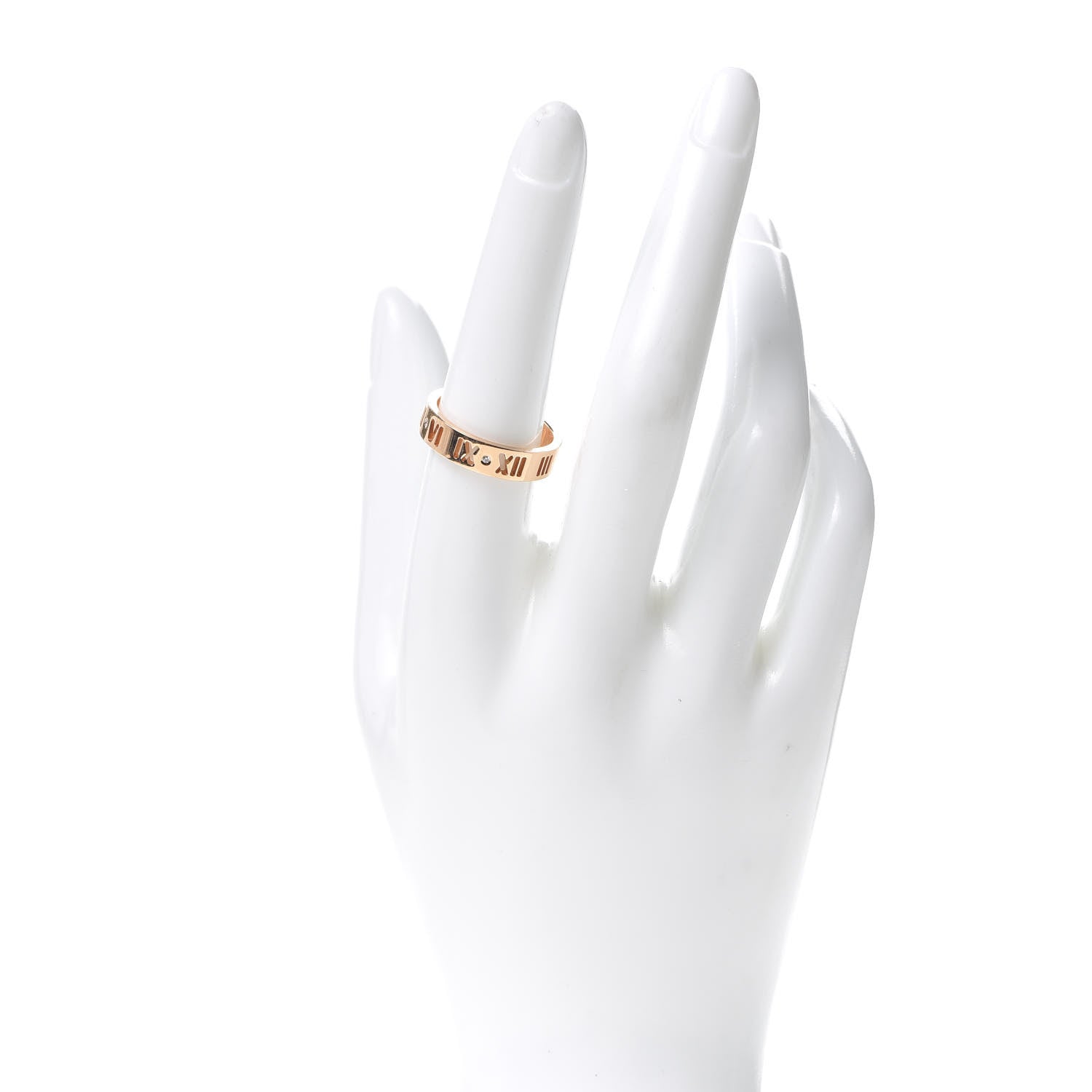 Tiffany 18K Rose Gold Diamond Wide Atlas Pierced Ring 57 8 2 of 5