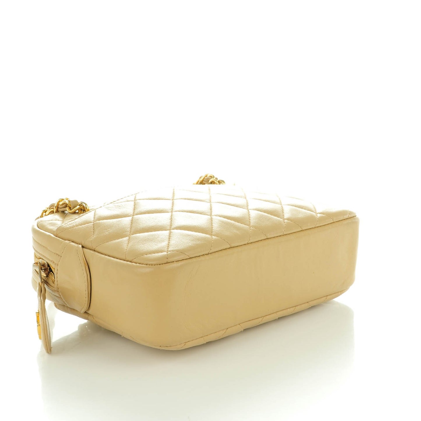 Lambskin Quilted Camera Case Beige
