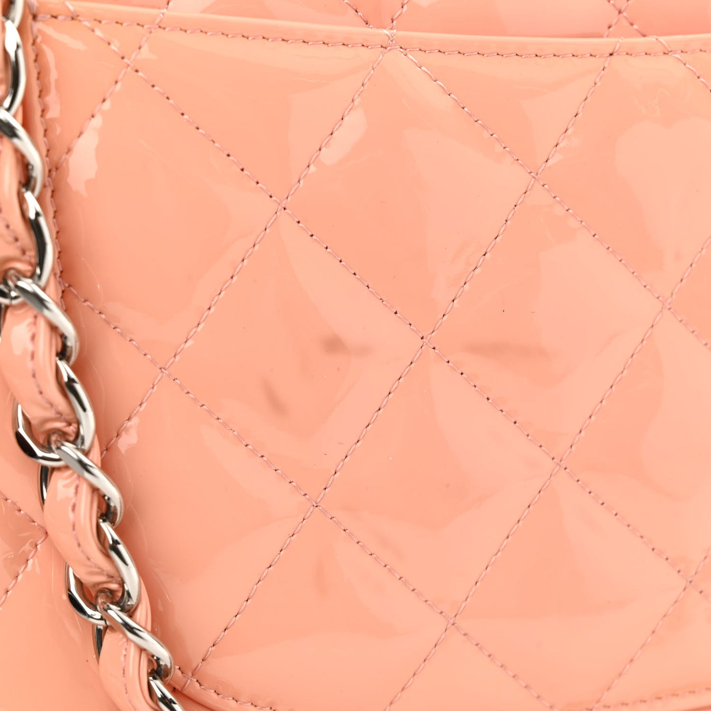 Patent Quilted Jumbo Double Flap Coral