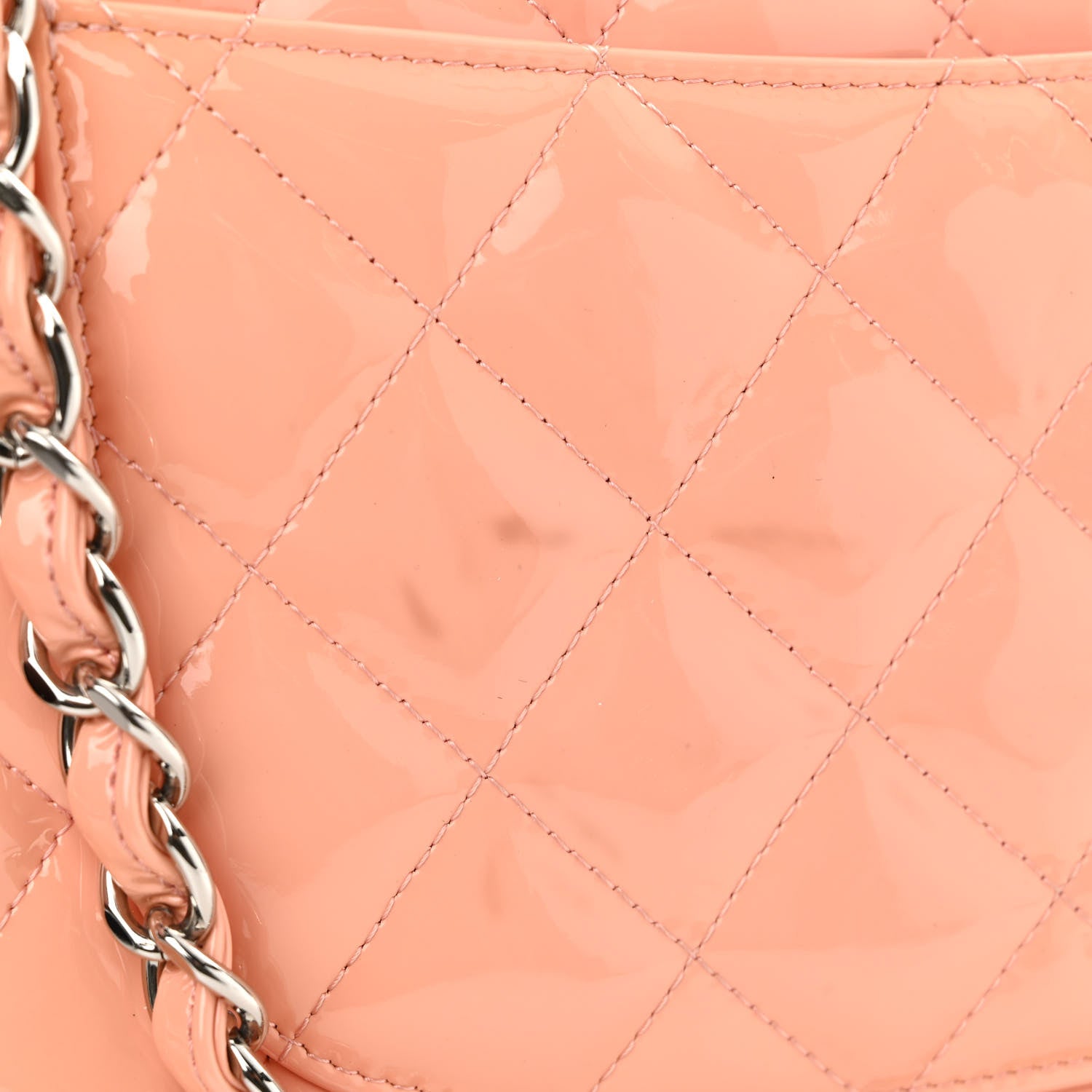 Chanel Patent Quilted Jumbo Double Flap Coral 12 of 13