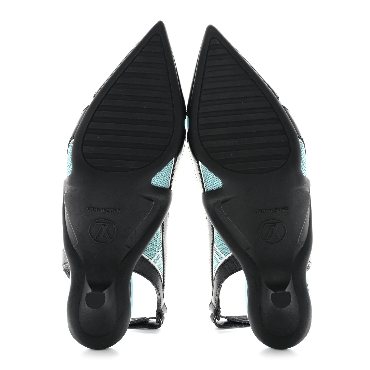 Louis Vuitton Calfskin Archlight Slingback Pumps 37.5 Black Blue 5 of 10