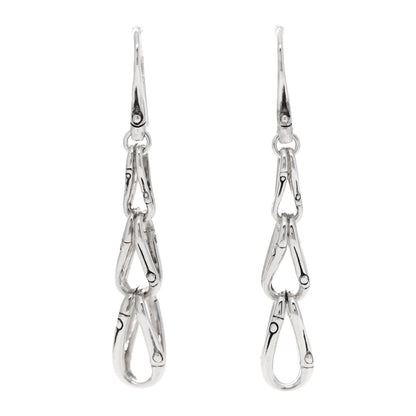 John Hardy Sterling Silver Bamboo Linear Drop Earrings 1 of 5