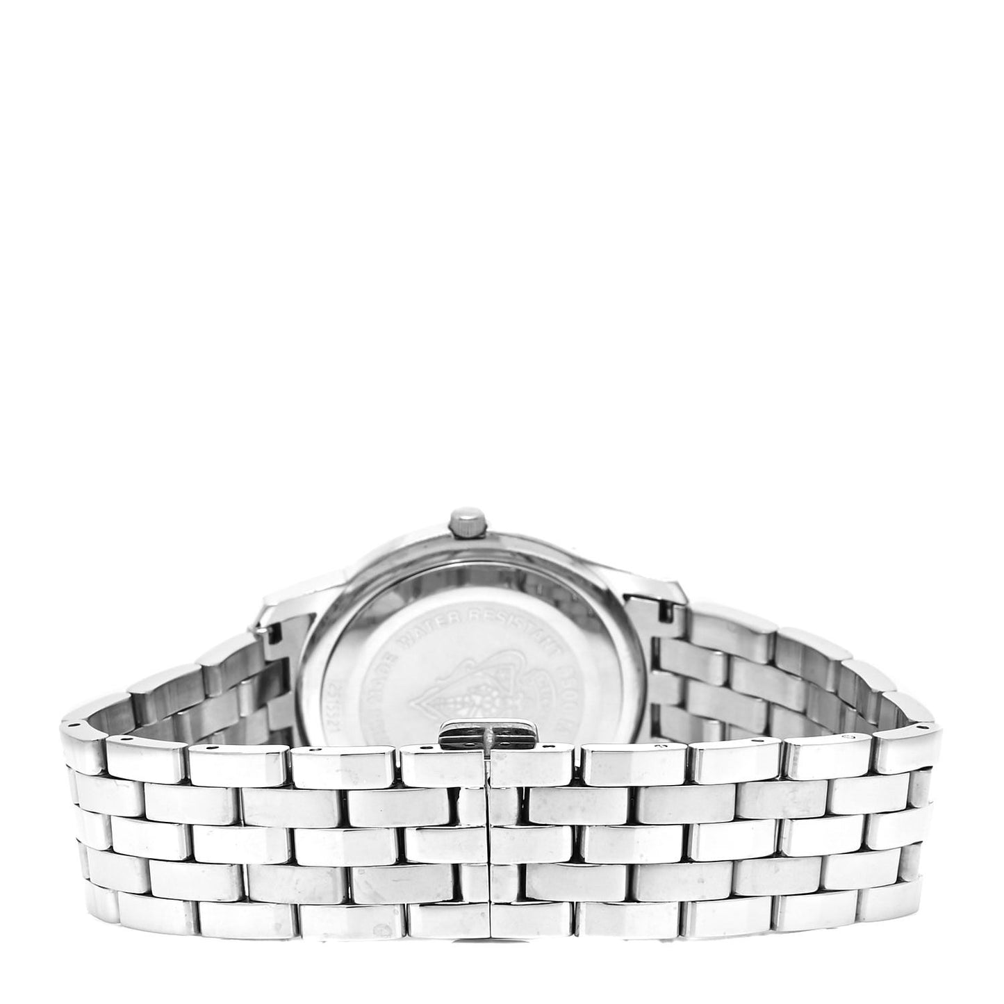 Stainless Steel Diamond 35mm 5500M Quartz Watch Black