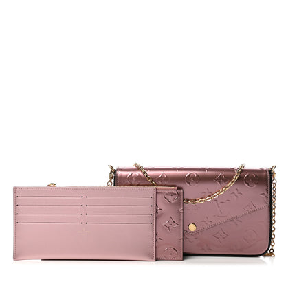 Louis Vuitton Vernis Pochette Felicie Chain Wallet Metallic Pale Pink 1 of 4