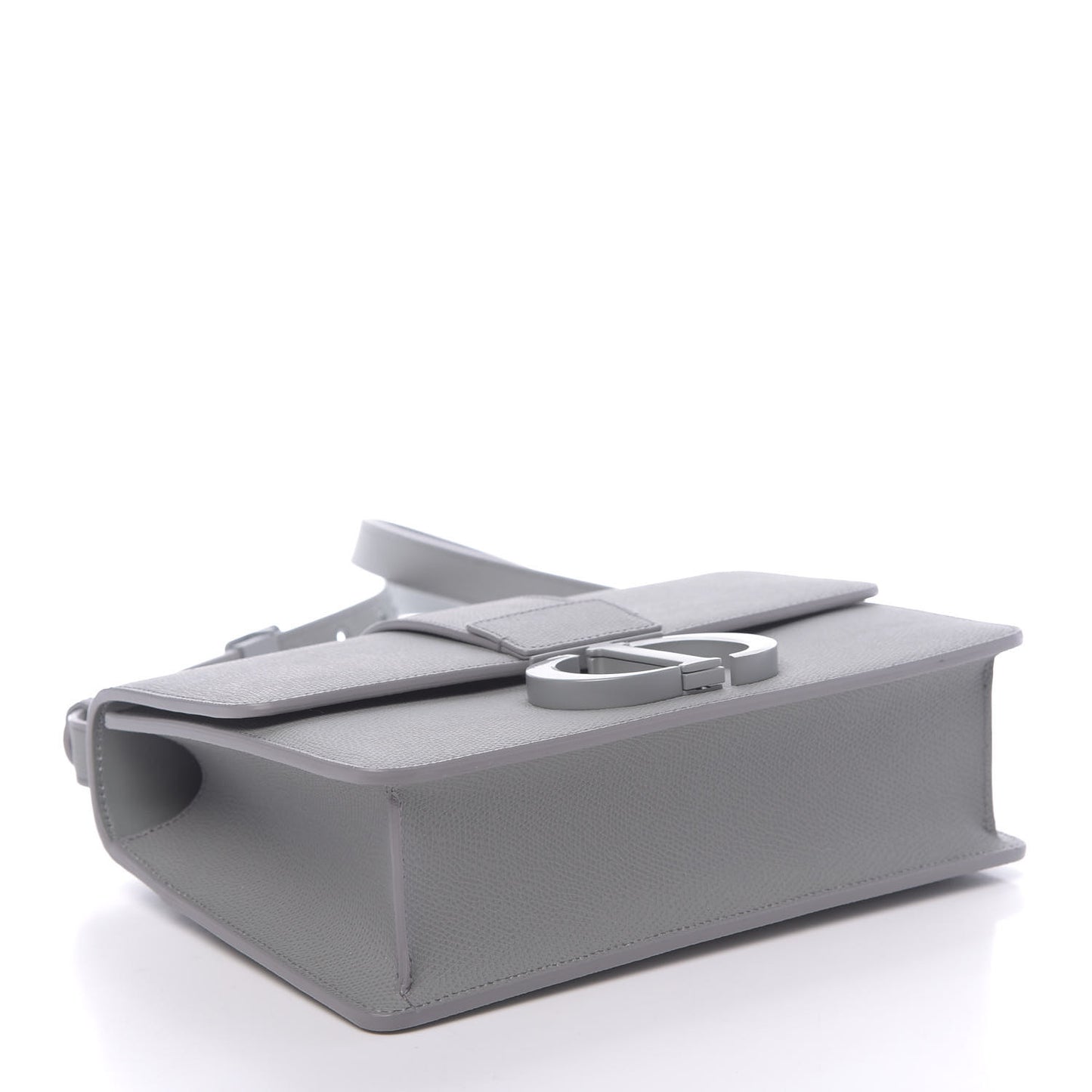 Ultra Matte Grained Calfskin 30 Montaigne Flap Bag Grey