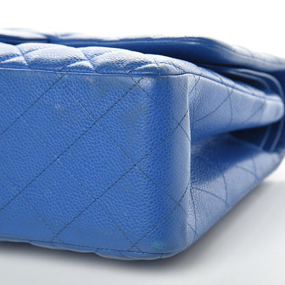 Chanel Caviar Quilted Jumbo Double Flap Blue 12 of 14