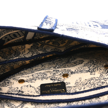 Christian Dior Canvas Embroidered Toile de Jouy Saddle Bag Blue 5 of 10