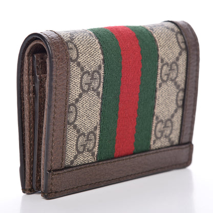 Gucci GG Supreme Monogram Web Ophidia Card Case Beige New Acero 3 of 8